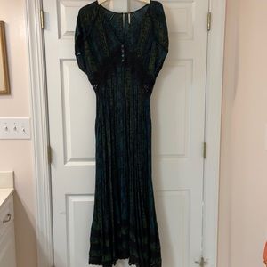 Free people snake print maxi dress size 10 true to size